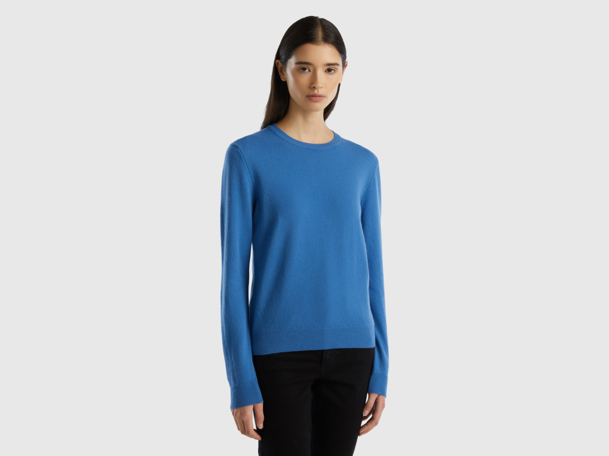 T-Shirt - Blue - United Colors of Benetton - Lady - Benetton GOOFASH