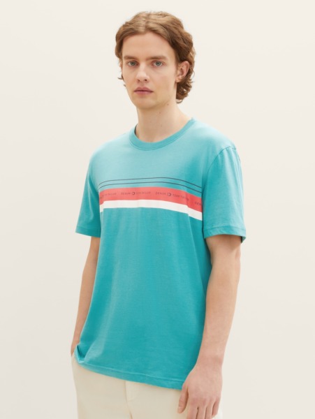T-Shirt Turquoise for Man at Tom Tailor GOOFASH