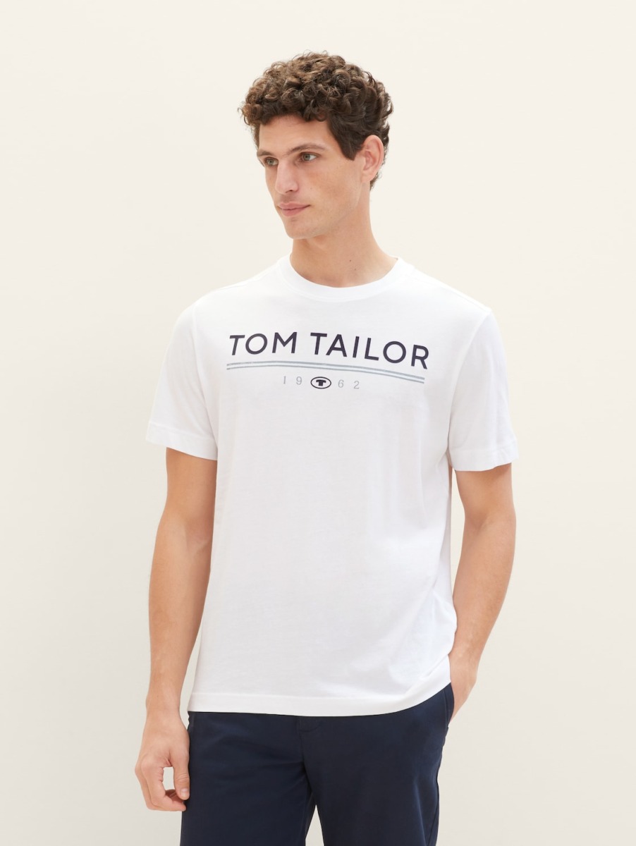 T-Shirt White - Tom Tailor - Gents GOOFASH
