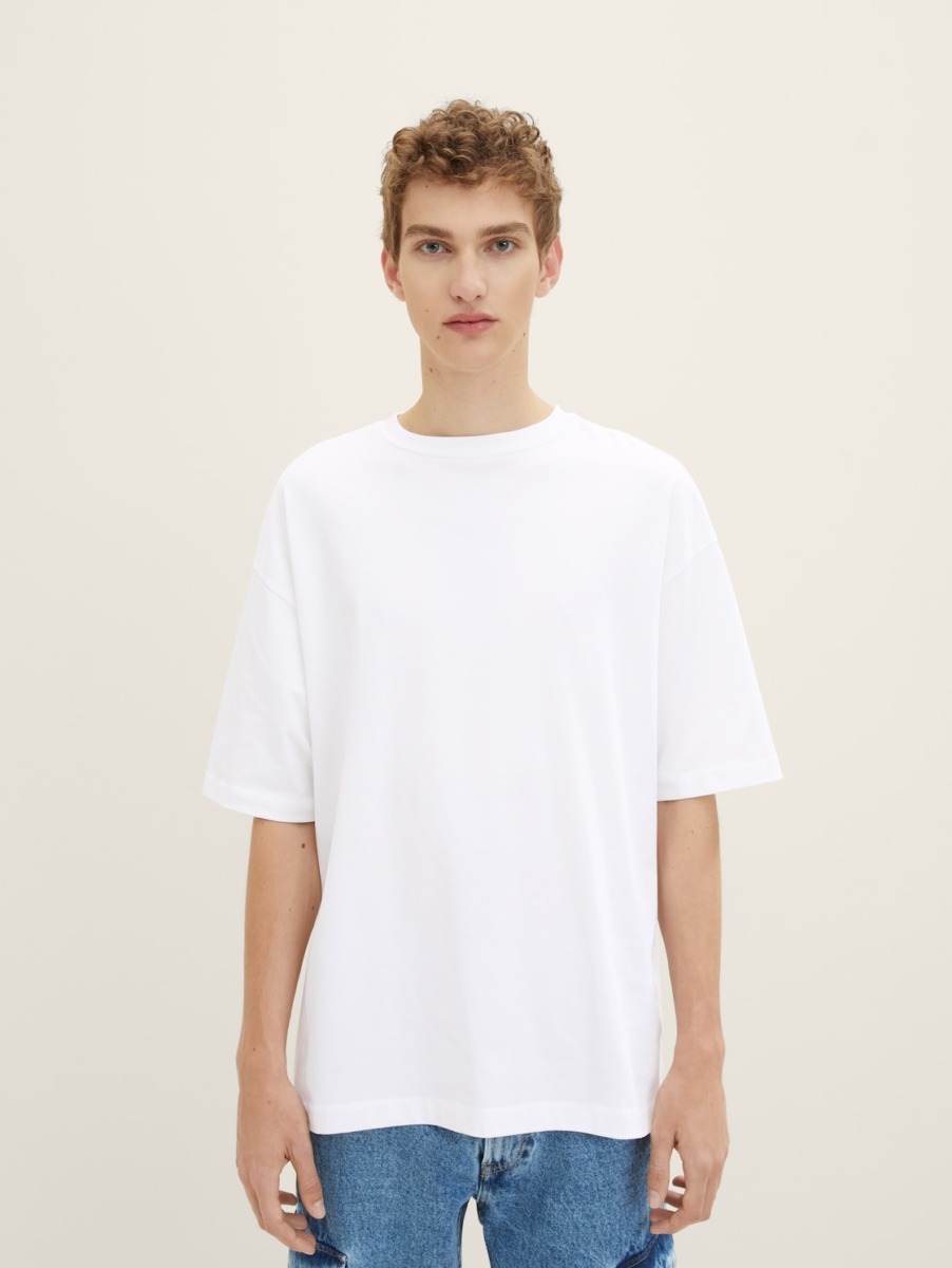 T-Shirt White Tom Tailor GOOFASH