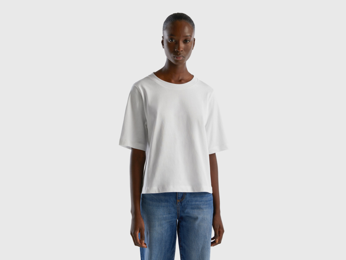 T-Shirt White United Colors of Benetton - Benetton GOOFASH