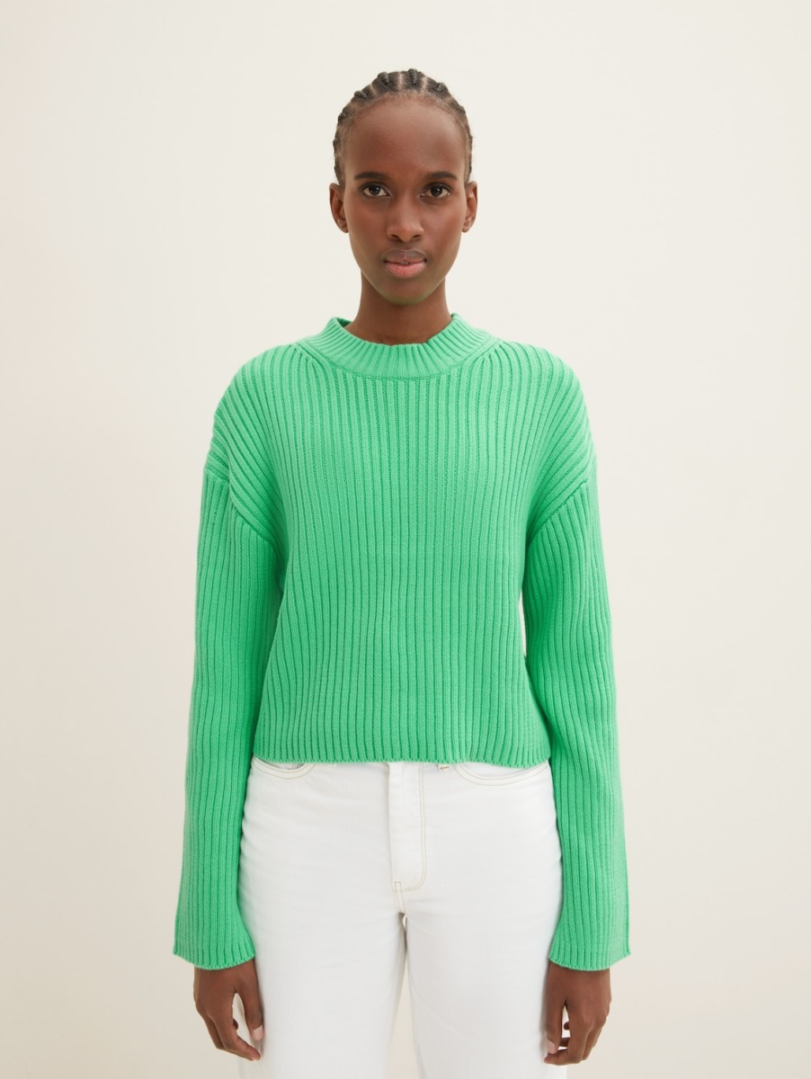 Tom Tailor - Green Knitting Sweater - Women GOOFASH