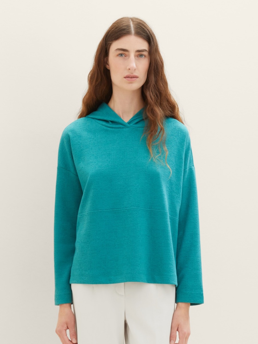 Tom Tailor Hoodie Green for Woman GOOFASH