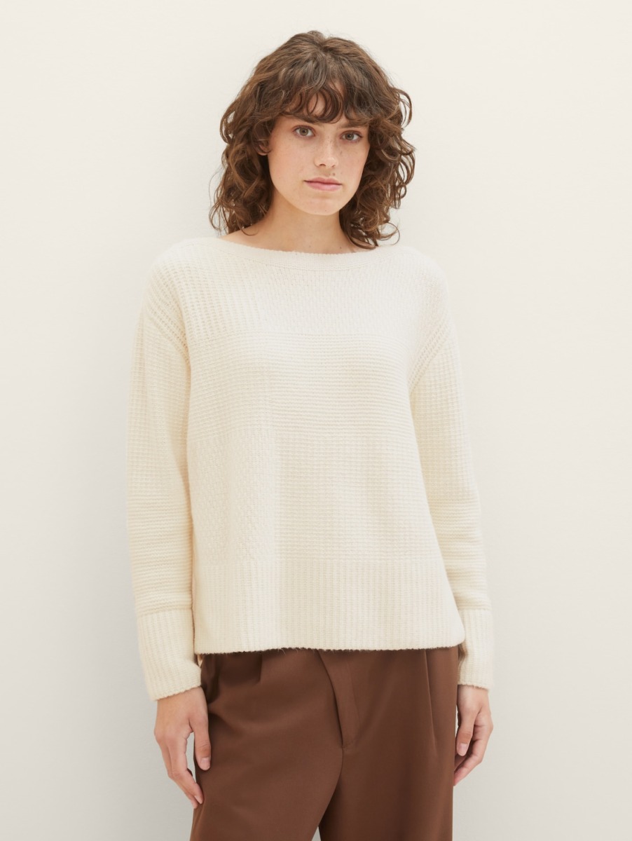 Tom Tailor Knitting Sweater Beige for Woman GOOFASH