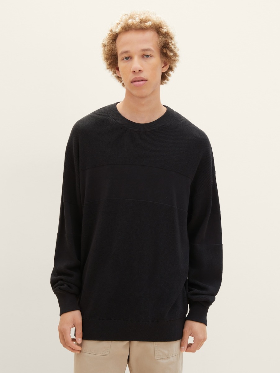Tom Tailor - Knitting Sweater Black GOOFASH