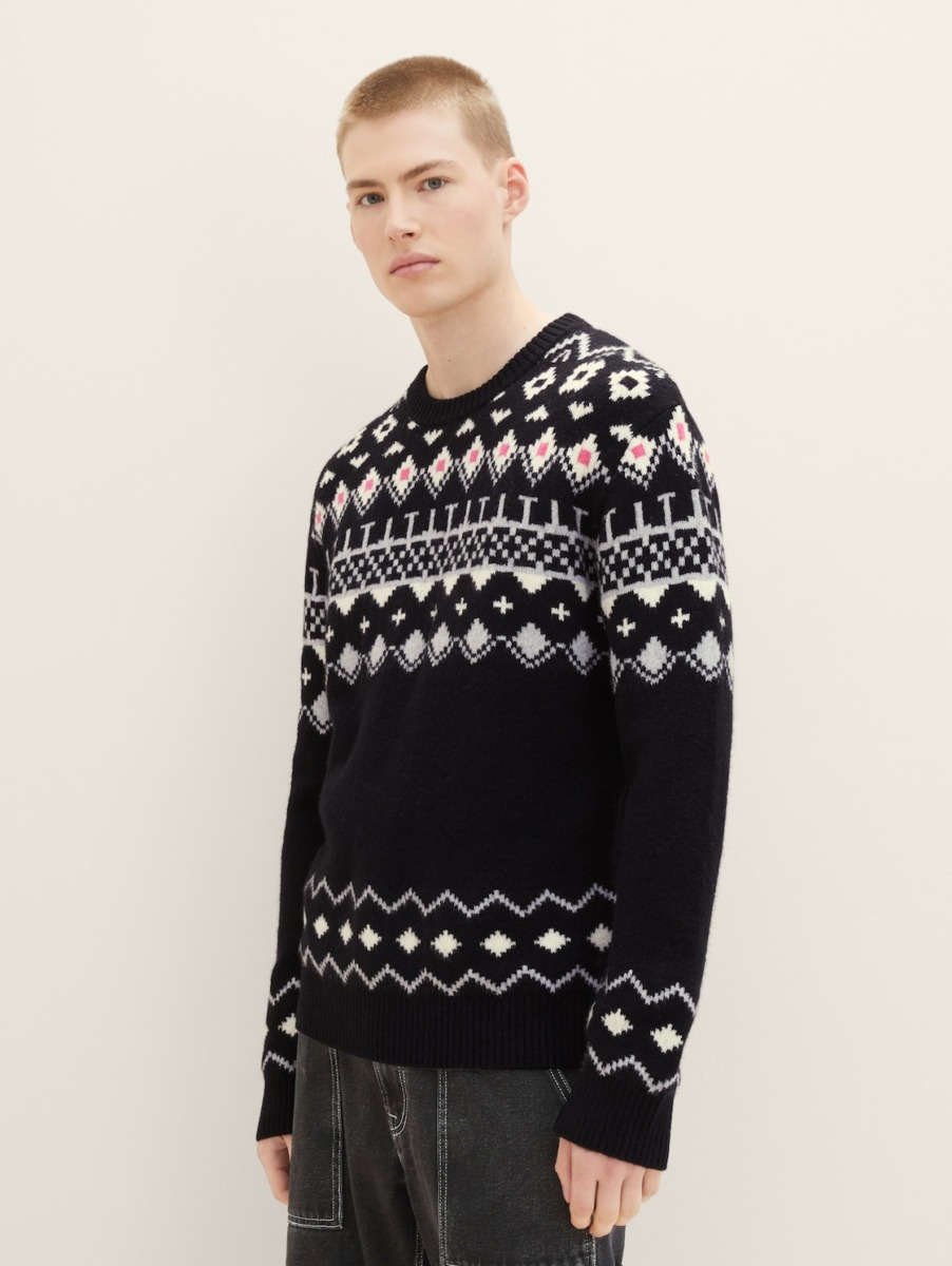 Tom Tailor Knitting Sweater in Black GOOFASH