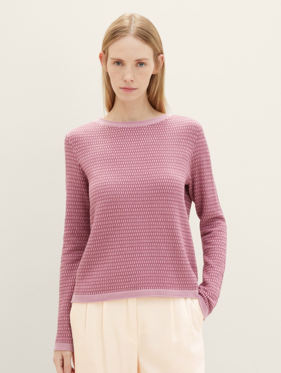 Tom Tailor Knitting Sweater in Pink GOOFASH