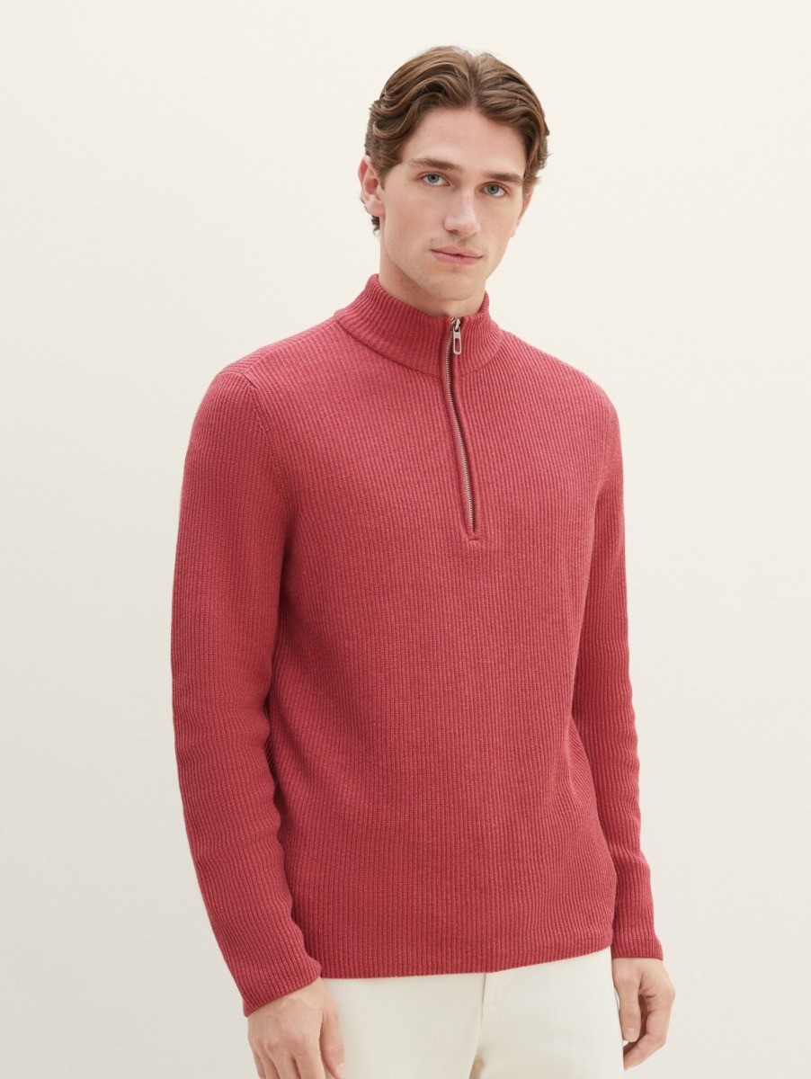 Tom Tailor - Knitting Sweater in Red GOOFASH