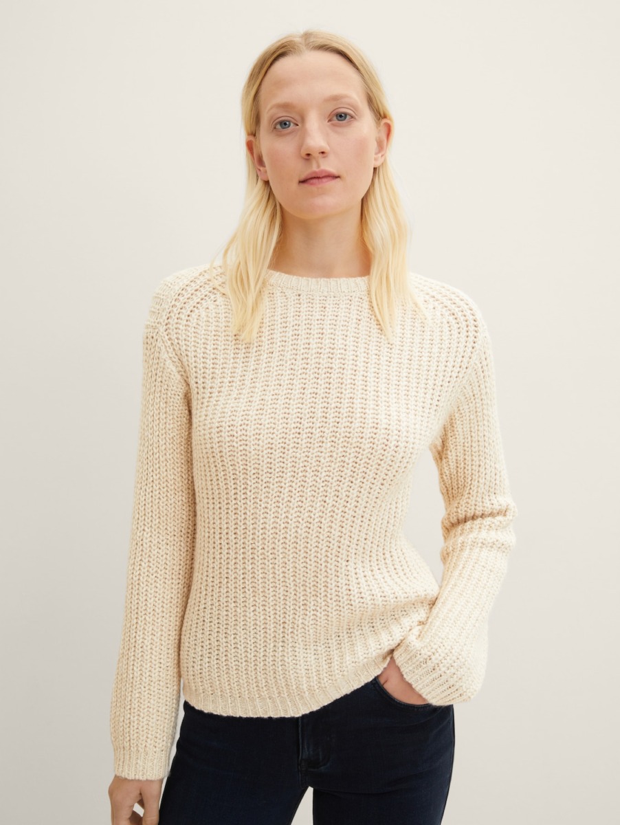 Tom Tailor Lady Knitting Sweater in Brown GOOFASH