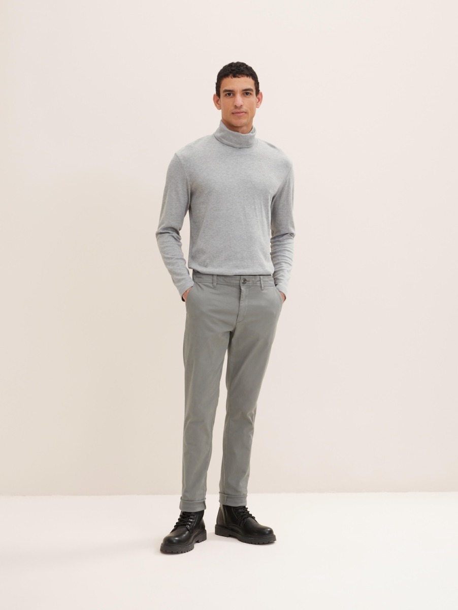 Tom Tailor - Men's Chino Pants in Grey GOOFASH