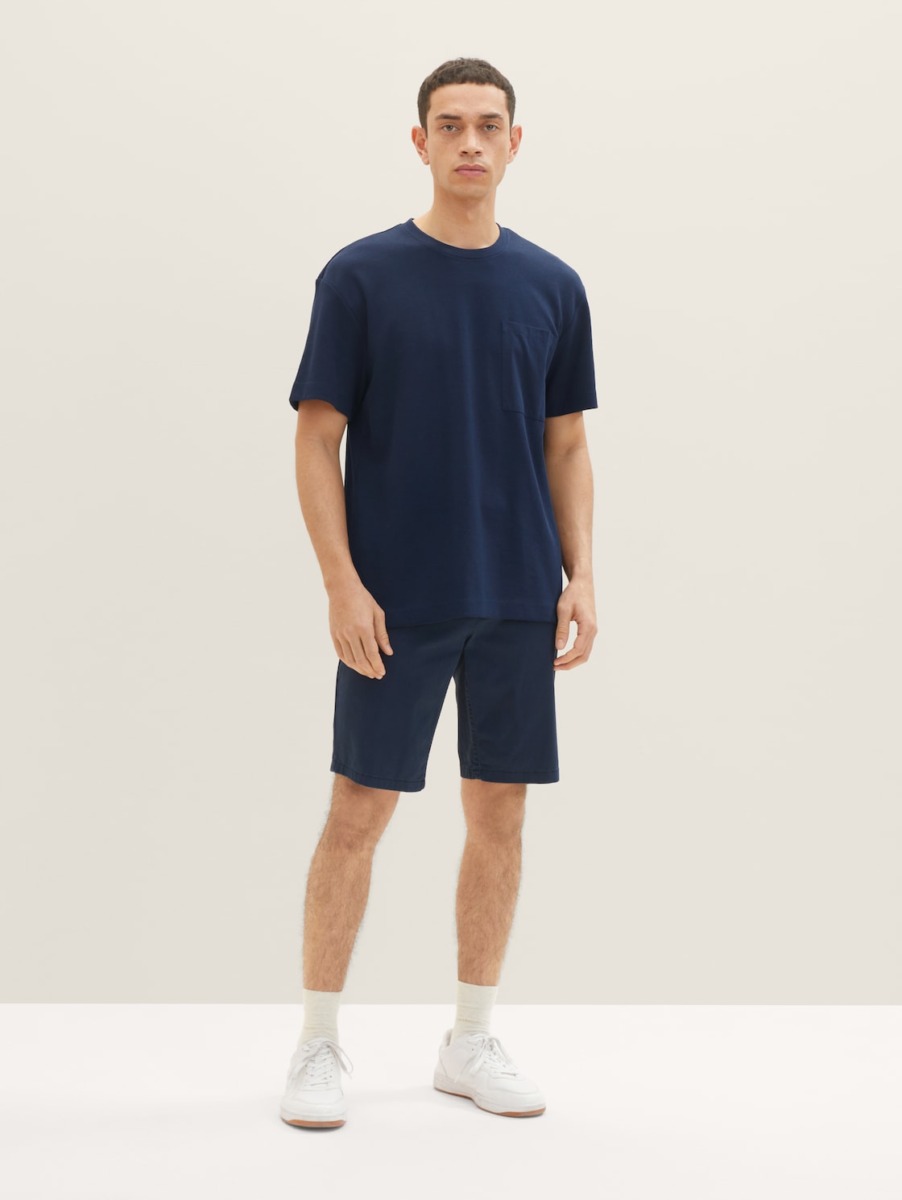 Tom Tailor Mens Chino Shorts in Blue GOOFASH