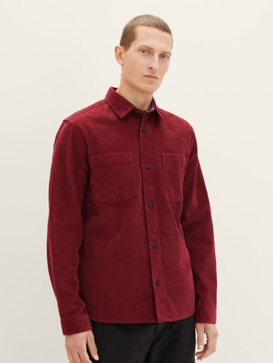 Tom Tailor - Men's Shirt - Red GOOFASH