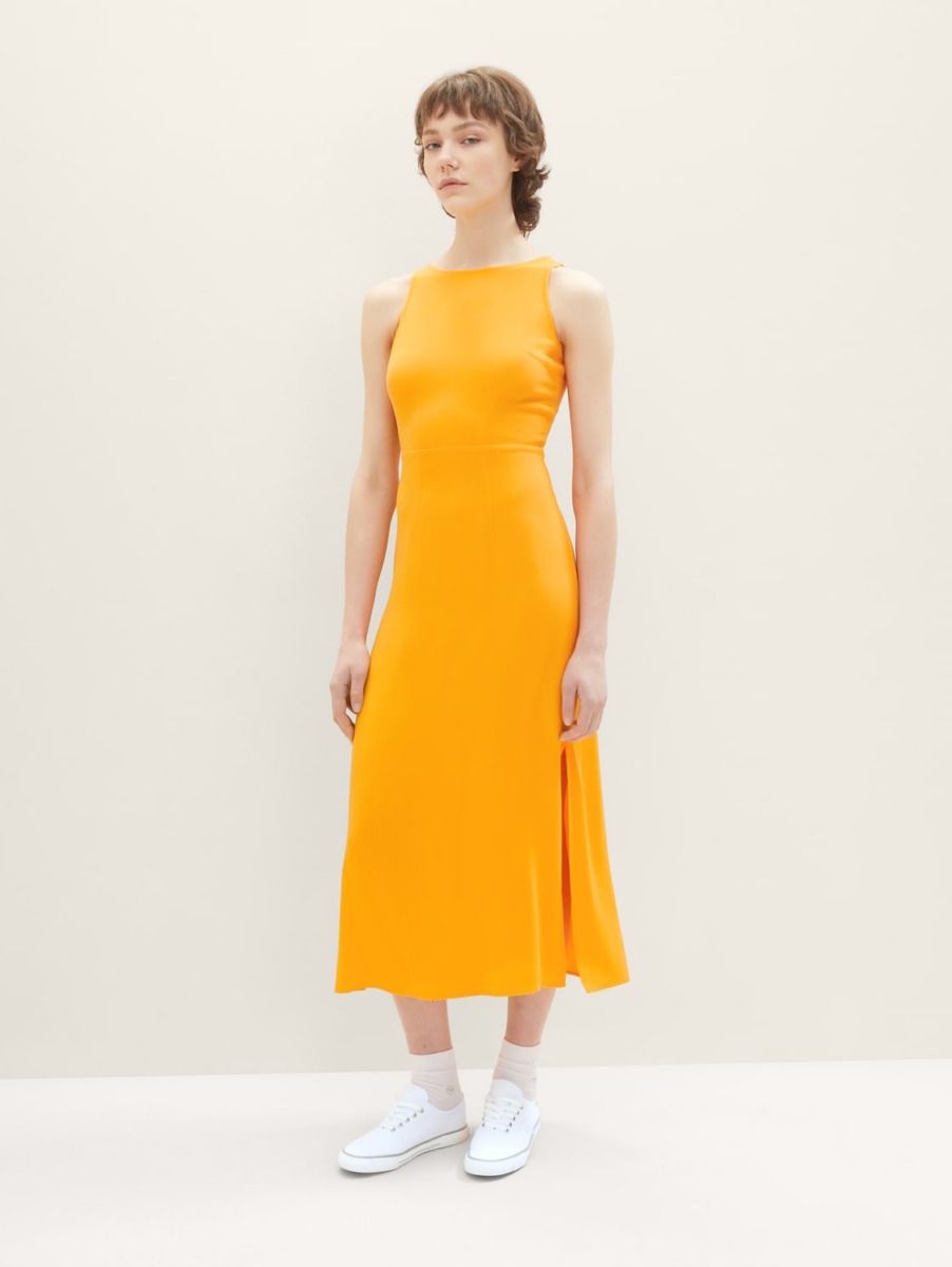 Tom Tailor - Orange - Womens Denim Dress GOOFASH