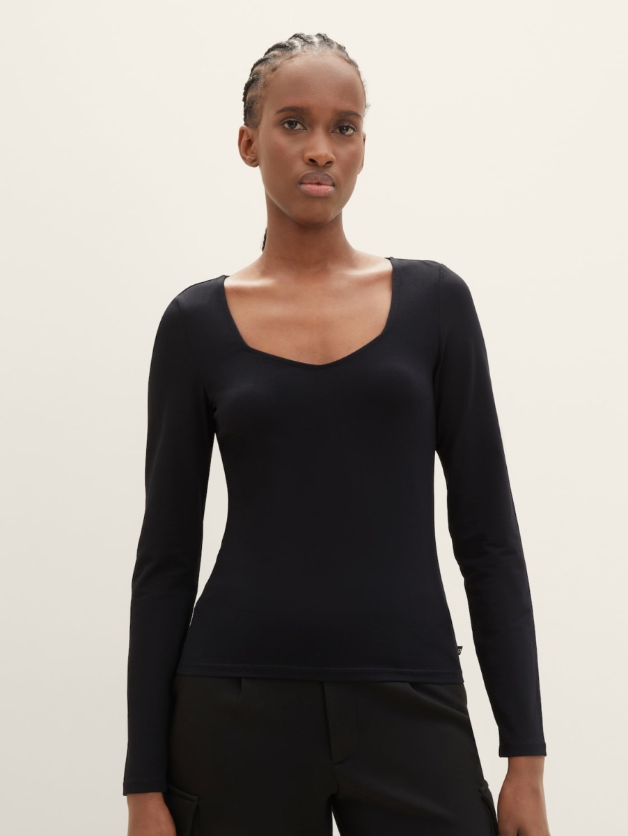 Tom Tailor T-Shirt in Black for Woman GOOFASH