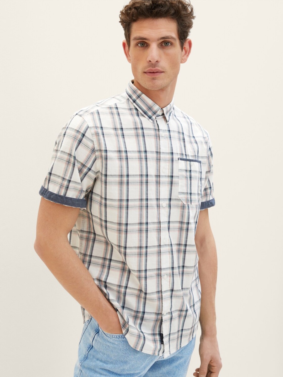 Tom Tailor T-Shirt in Checked GOOFASH