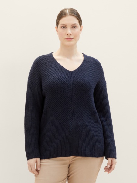 Tom Tailor Woman Knitting Sweater Blue GOOFASH