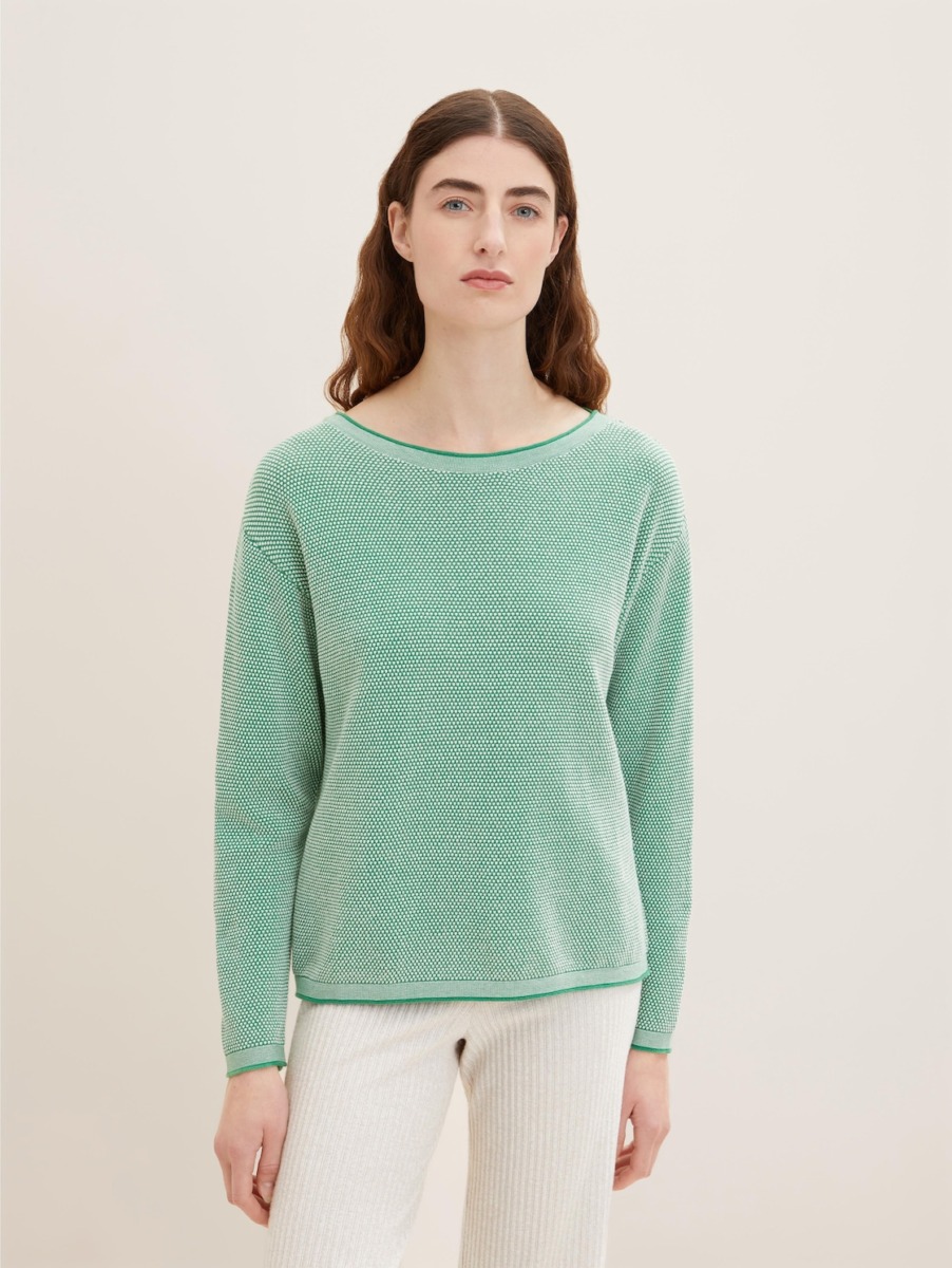 Tom Tailor - Woman Knitting Sweater in Green GOOFASH