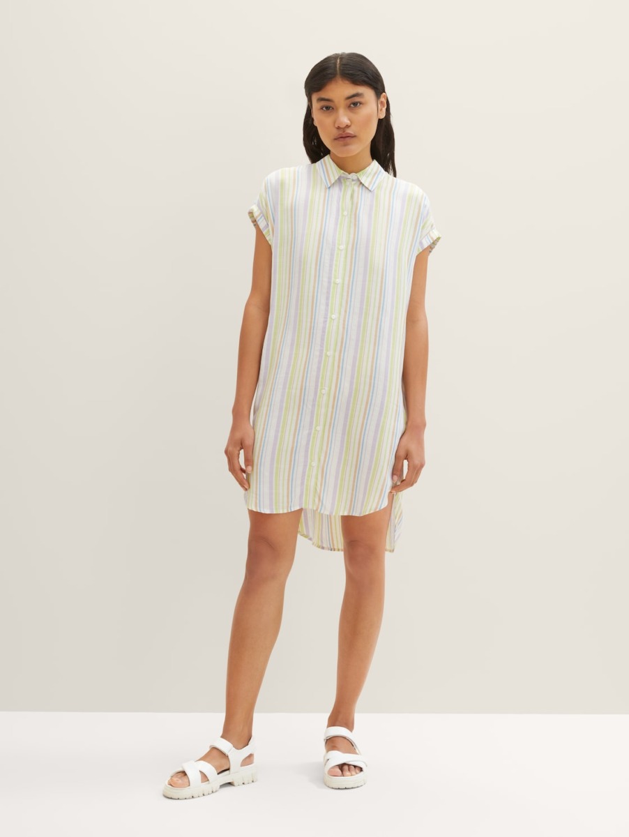 Tom Tailor Womens Blouse Dress in Striped GOOFASH