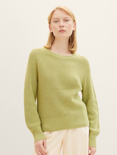 Tom Tailor Women's Knitting Sweater Green GOOFASH