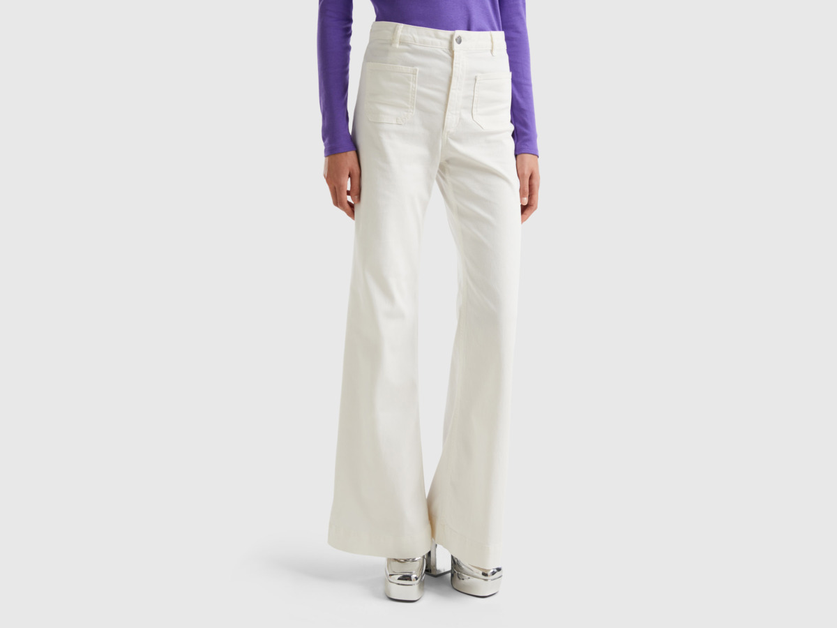 Trousers White - United Colors of Benetton Woman - Benetton GOOFASH