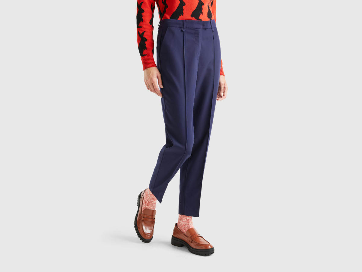 Trousers in Blue - United Colors of Benetton Woman - Benetton GOOFASH