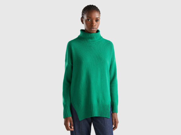 Turtleneck Green - United Colors of Benetton Woman - Benetton GOOFASH