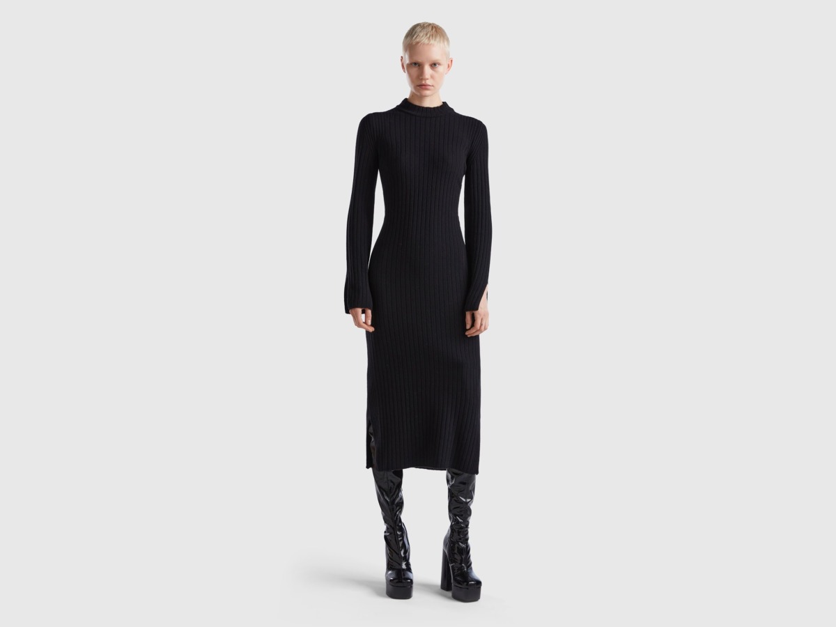 United Colors of Benetton - Black Shirt Dress for Woman at Benetton GOOFASH