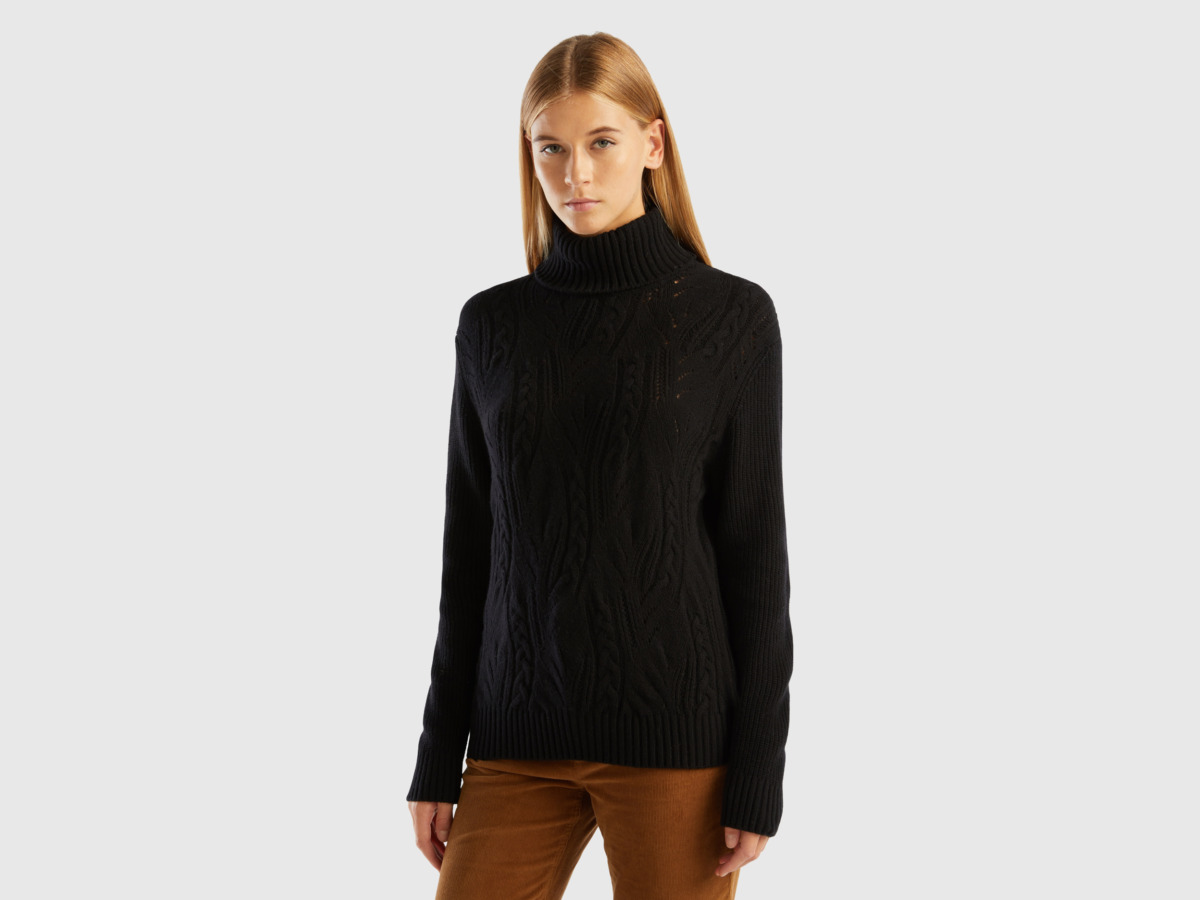 United Colors of Benetton Black Sweater for Women by Benetton GOOFASH