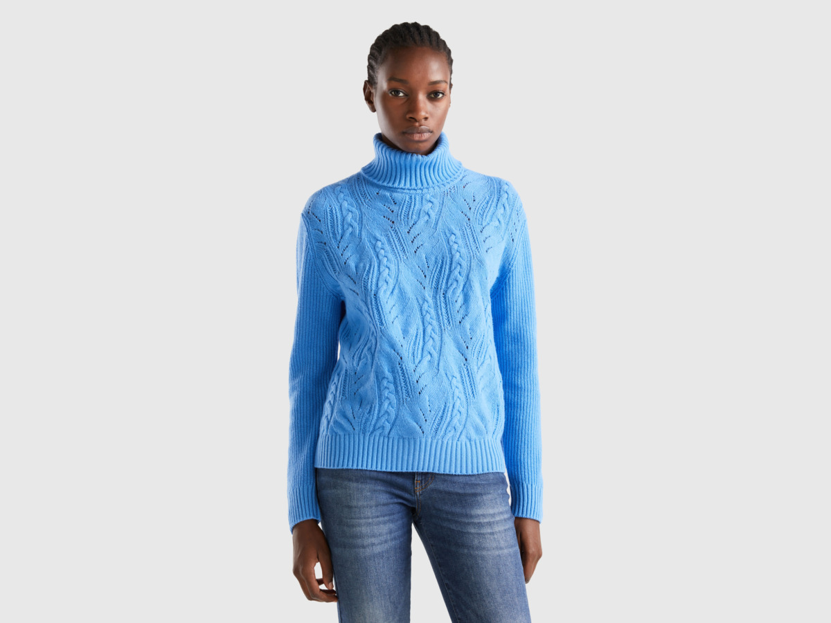 United Colors of Benetton Blue Sweater for Woman from Benetton GOOFASH