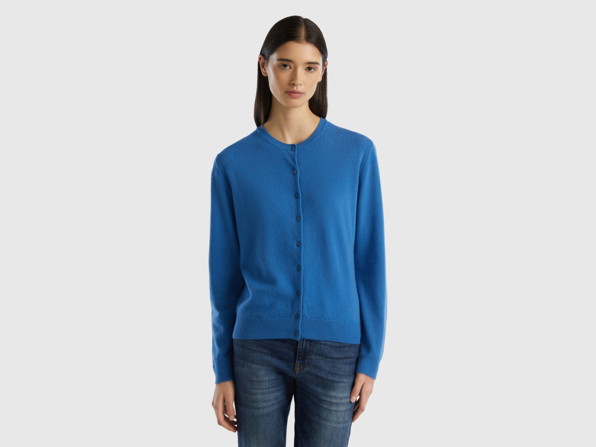 United Colors of Benetton - Cardigan - Blue - Benetton - Woman GOOFASH