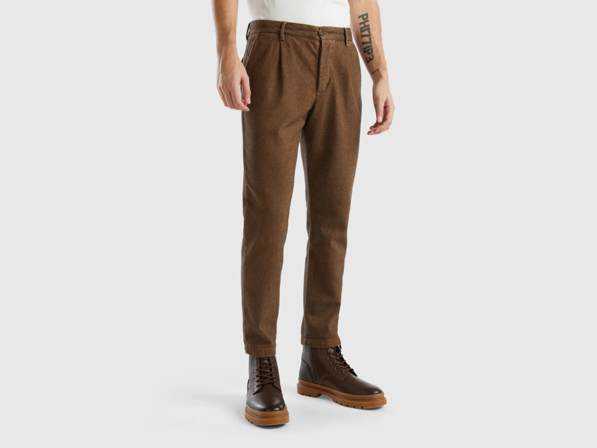 United Colors of Benetton - Gents Chino Pants in Brown - Benetton GOOFASH