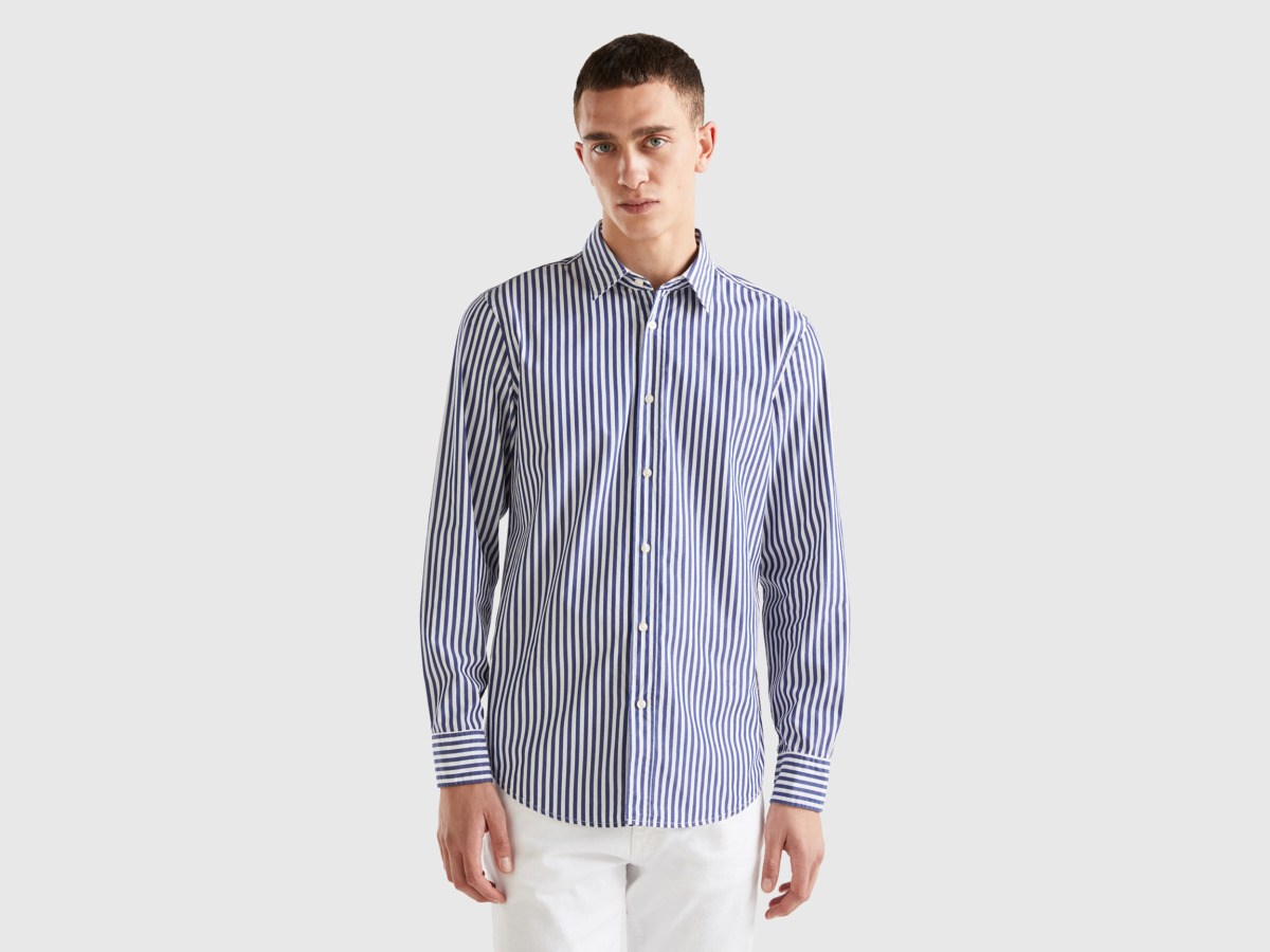 United Colors of Benetton Gents Shirt in Blue by Benetton GOOFASH