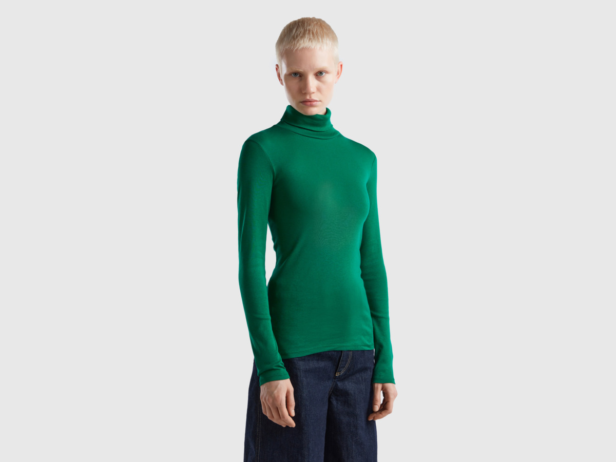 United Colors of Benetton Green Woman T-Shirt - Benetton GOOFASH