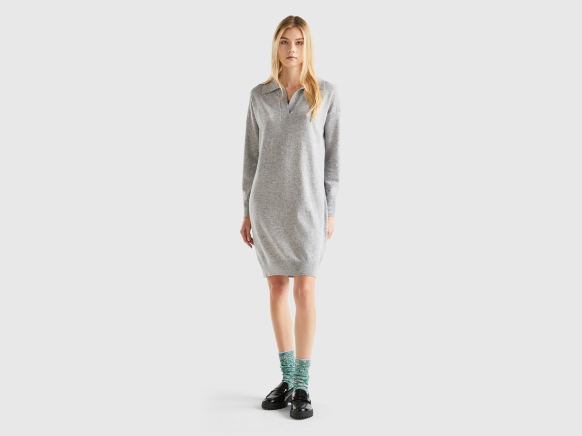 United Colors of Benetton - Grey Knitted Dress for Women by Benetton GOOFASH