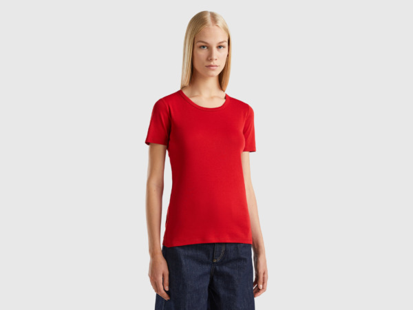 United Colors of Benetton - Ladies T-Shirt Red Benetton GOOFASH