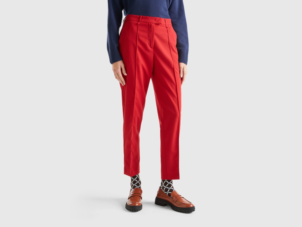 United Colors of Benetton - Ladies Trousers in Red at Benetton GOOFASH