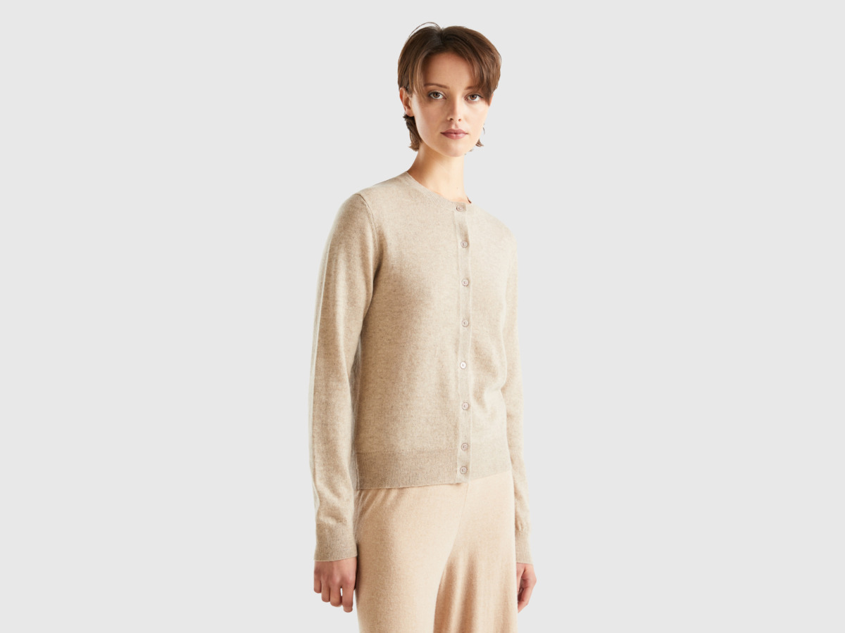 United Colors of Benetton Lady Beige Cardigan from Benetton GOOFASH