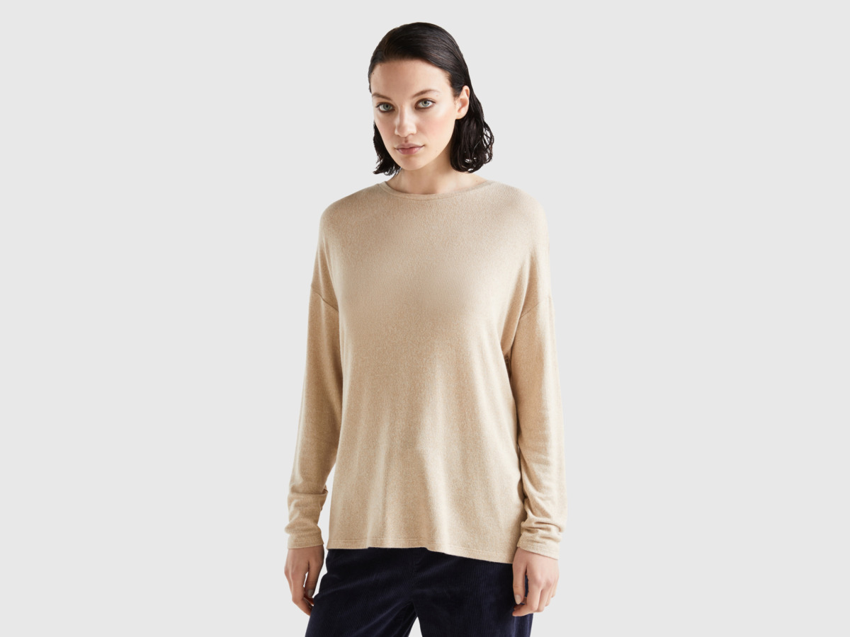 United Colors of Benetton - Lady Beige T-Shirt by Benetton GOOFASH