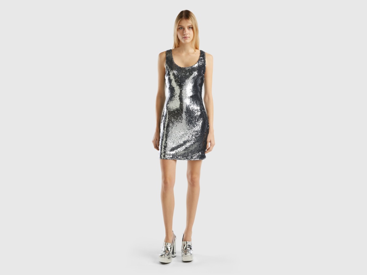United Colors of Benetton - Lady Dress in Silver - Benetton GOOFASH