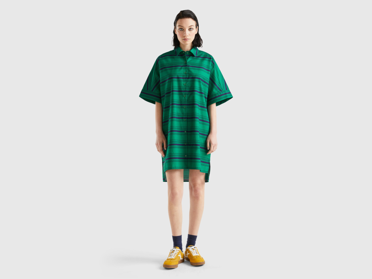 United Colors of Benetton - Lady Shirt Dress Green from Benetton GOOFASH