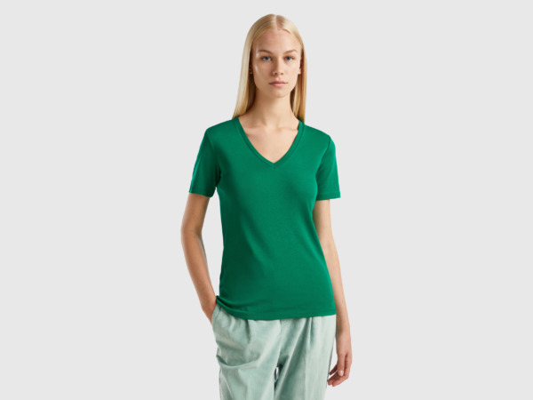 United Colors of Benetton Lady T-Shirt Green - Benetton GOOFASH