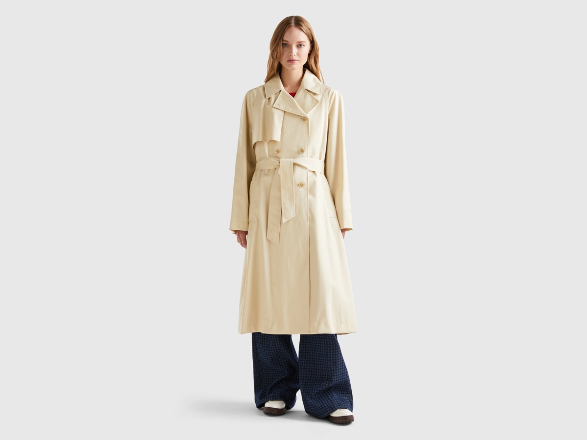 United Colors of Benetton Lady Trench Coat in Beige by Benetton GOOFASH