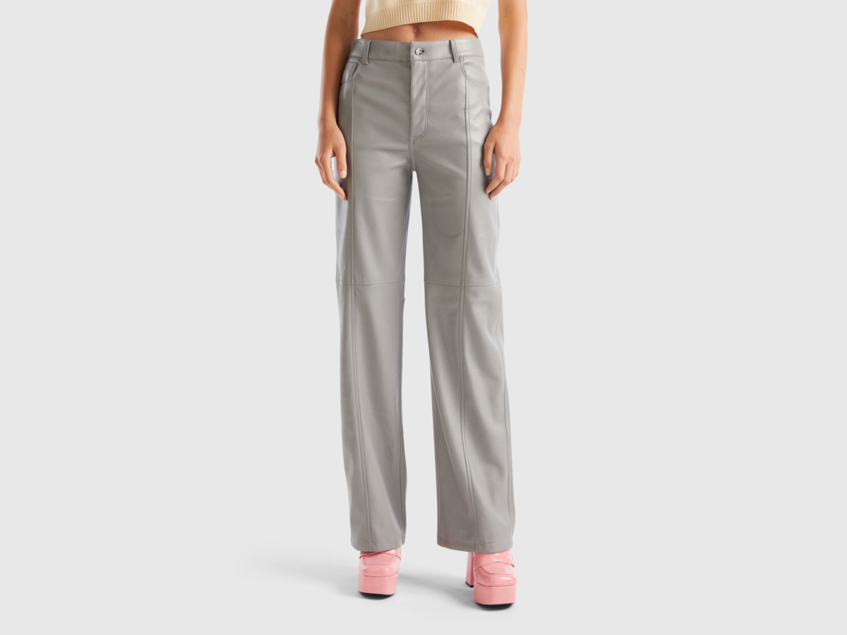 United Colors of Benetton Lady Trousers Grey from Benetton GOOFASH