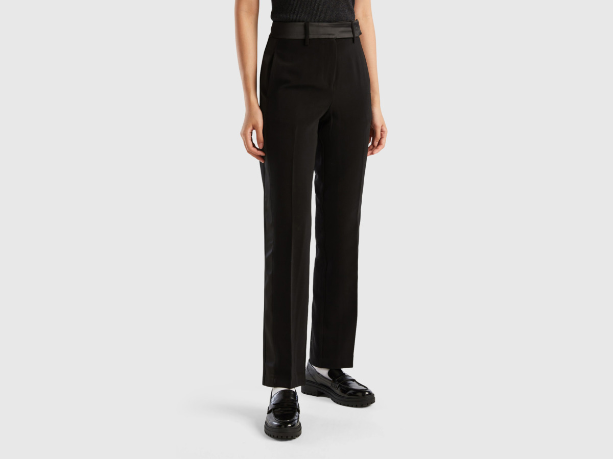 United Colors of Benetton Lady Trousers in Black at Benetton GOOFASH