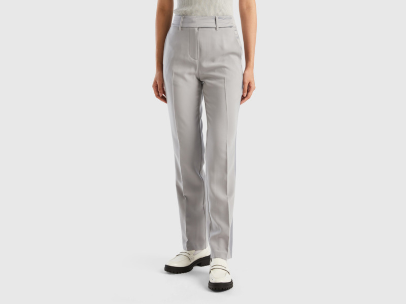 United Colors of Benetton Lady Trousers in Grey from Benetton GOOFASH