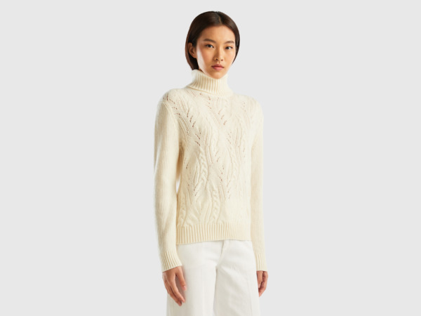 United Colors of Benetton - Lady White Sweater at Benetton GOOFASH