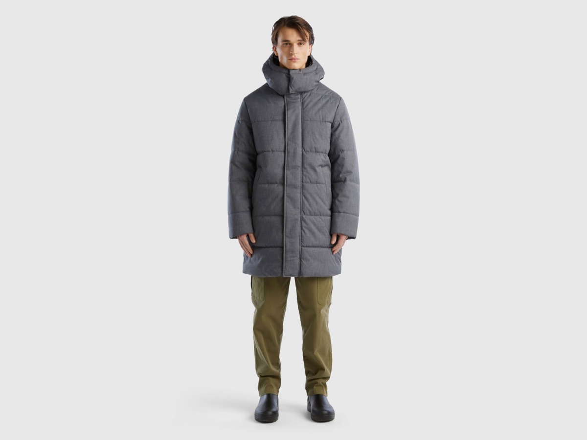 United Colors of Benetton - Men Down Jacket in Grey by Benetton GOOFASH