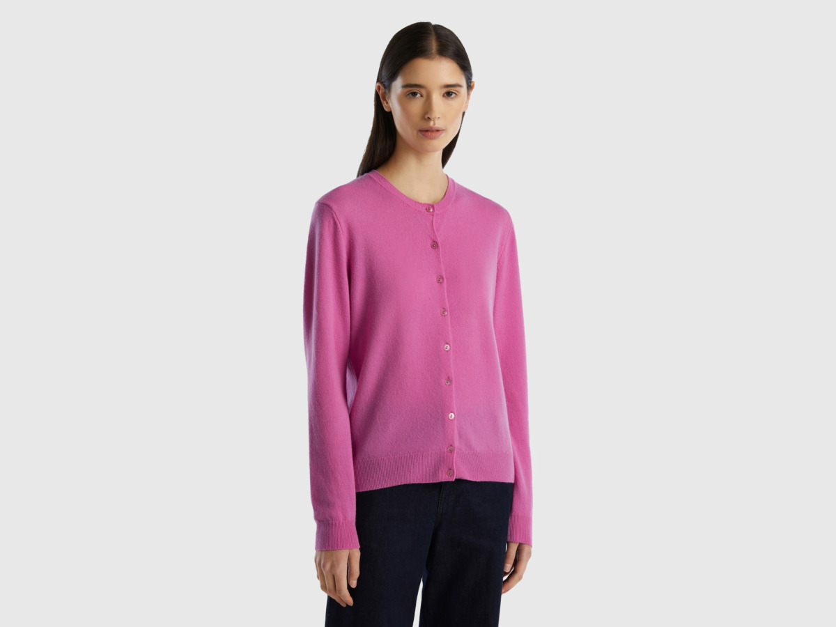 United Colors of Benetton - Pink - Cardigan - Benetton - Woman GOOFASH
