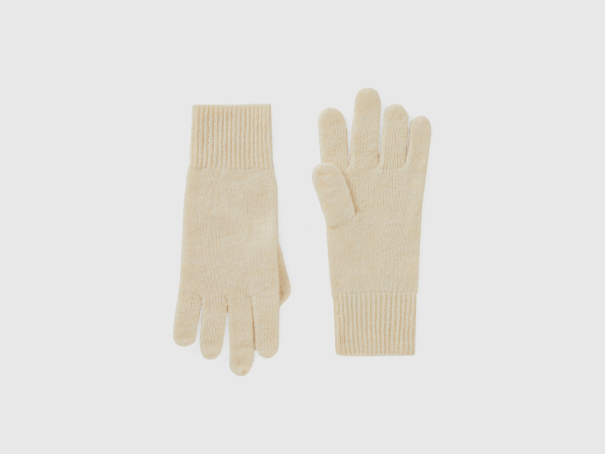 United Colors of Benetton White Gloves for Women from Benetton GOOFASH