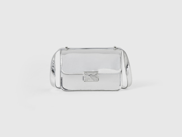 United Colors of Benetton Woman Silver Shoulder Bag by Benetton GOOFASH